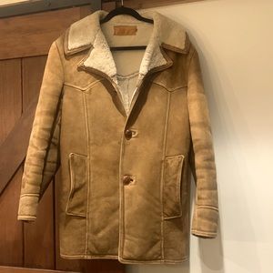 Jacket, authentic leather and sheepskin